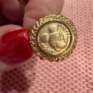 💛Vintage Mickey Mouse Disney Ring Gold Plated size 7 NEW OLD STOCK Rare NWT